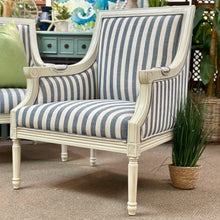 Load image into Gallery viewer, Blue Striped Accent Chair

