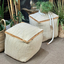 Load image into Gallery viewer, Off-white Pouf Jute Trim
