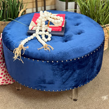 Load image into Gallery viewer, Royal Blue Ottoman
