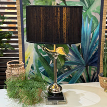 Load image into Gallery viewer, Silver &amp; Black Floral Lamp
