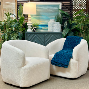 White Sherpa Swivel Chair