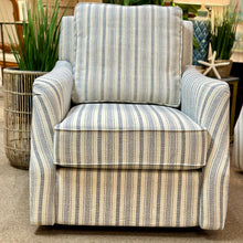 Load image into Gallery viewer, Blue Striped Swivel Chair
