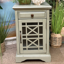 Load image into Gallery viewer, Soft Aqua Lattice Side Table
