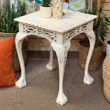Load image into Gallery viewer, White Shabby Claw Foot Side Table
