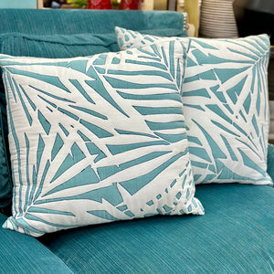 Aqua & White Pillow