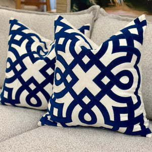 Blue/White Down Pillow