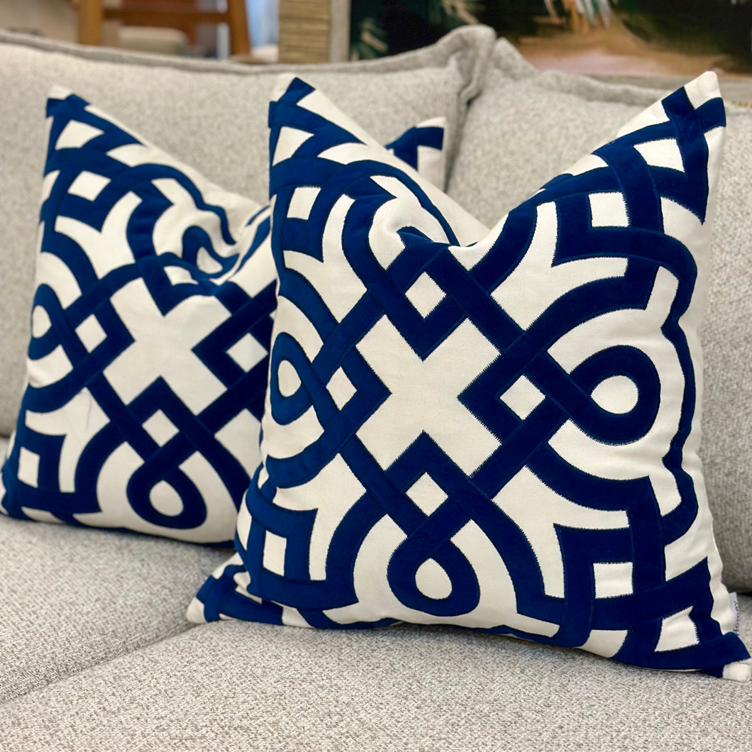 Blue/White Down Pillow