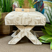 Load image into Gallery viewer, Ivory/Taupe Print Stool
