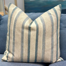 Load image into Gallery viewer, Blue Stripe Linen Down Pillow
