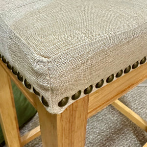 Beige Nailhead Counter Stool