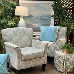 Grey Abstract Wedge Arm Chair