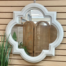 Load image into Gallery viewer, White Quatrefoil Mirror
