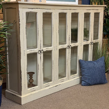 Load image into Gallery viewer, Ivory Distressed Glass DR Cabinet
