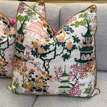 Load image into Gallery viewer, Pink Chinoiserie Down Pillow
