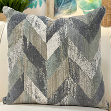 Load image into Gallery viewer, Blue-Grey Patterned Pillow
