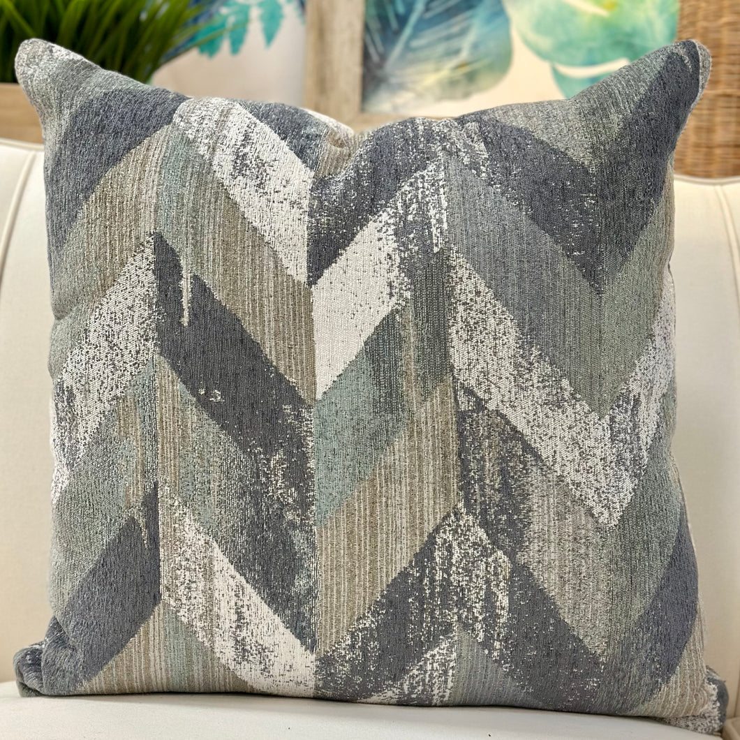 Blue-Grey Patterned Pillow