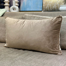 Load image into Gallery viewer, Shiny Taupe Velvet Down Lumbar

