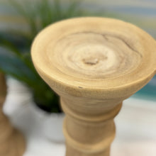 Load image into Gallery viewer, Set/2 Wooden Candlesticks
