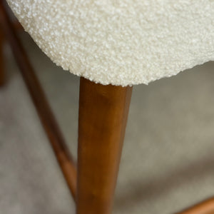 Boucle & Walnut Counter Stool