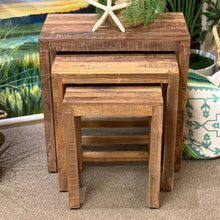 Load image into Gallery viewer, S/3 Reclaimed Wood Nesting Tables
