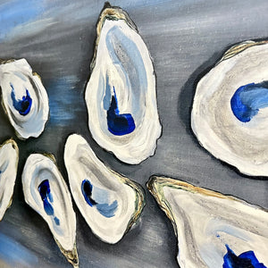 'Oysters On Gray' Fine Art Giclee