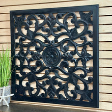 Load image into Gallery viewer, Wooden Black Floral Art
