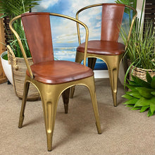Load image into Gallery viewer, Leather &amp; Metal Chair
