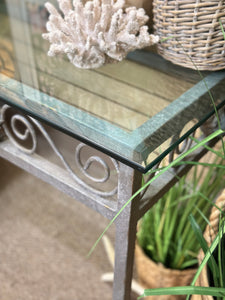 Metal Shell Motif Console & Mirror