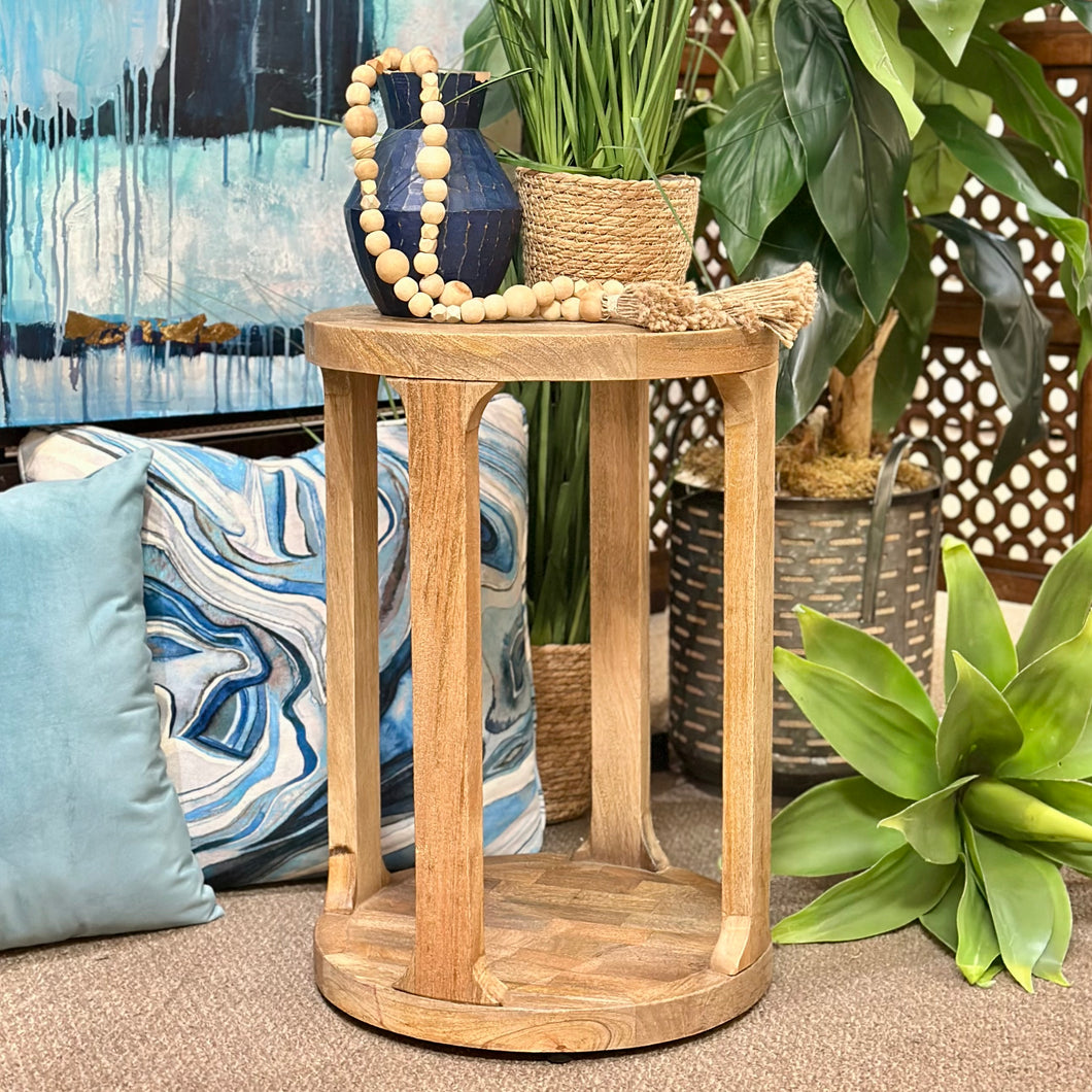 Round Wooden Side Table