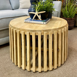 Round Mango Wood Coffee Table