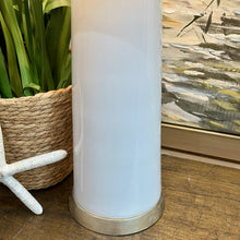 Load image into Gallery viewer, Ceramic White/Silver Lamp
