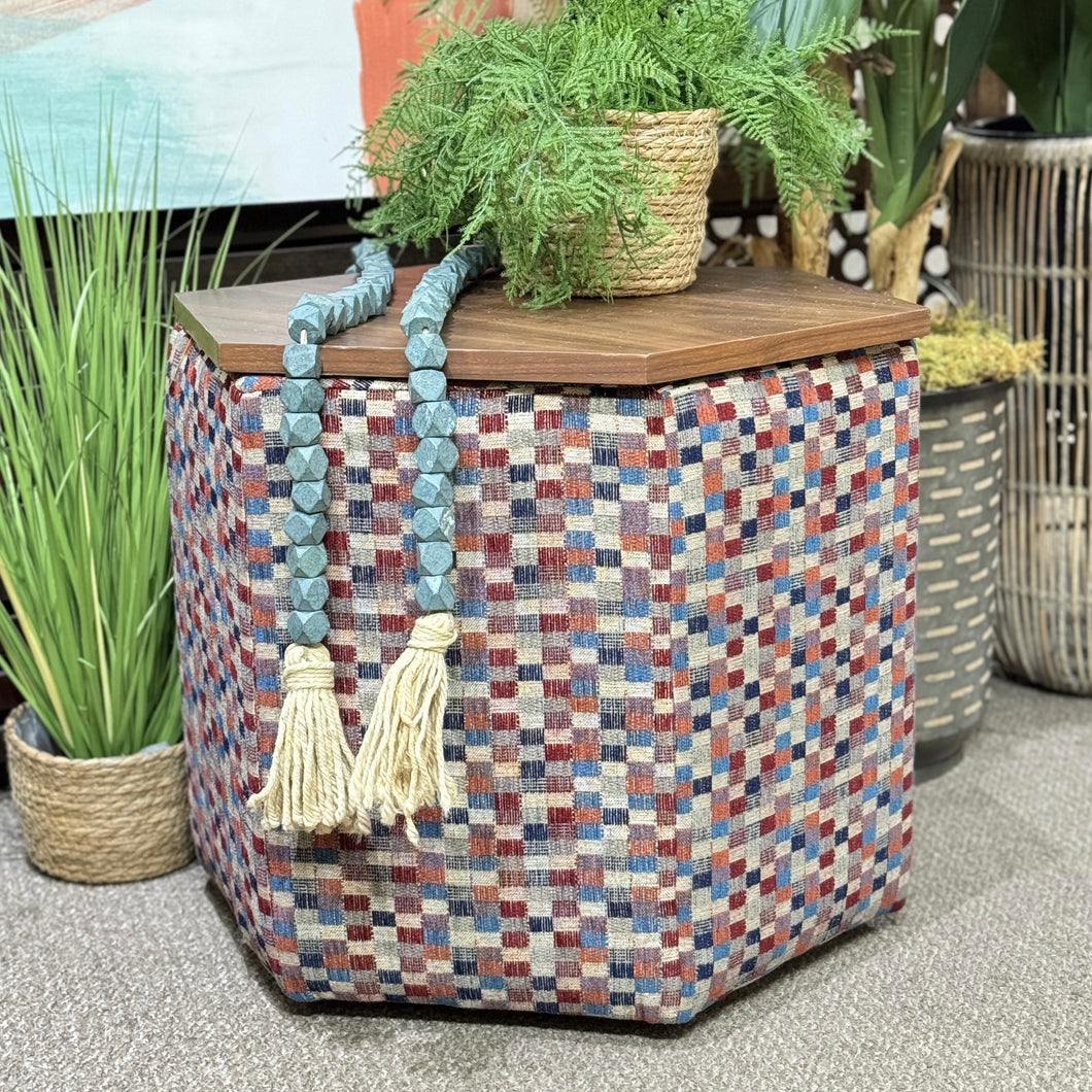 Multi Colored Storage Ottoman