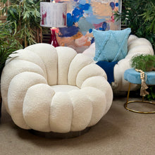 Load image into Gallery viewer, White Boucle Swivel Chair
