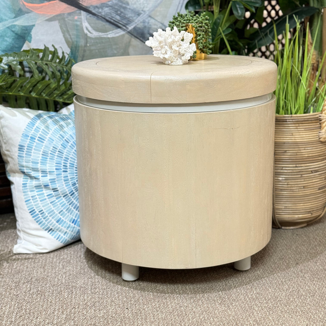 Light Wood Storage Side Table