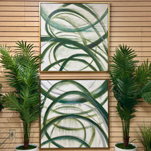 Load image into Gallery viewer, Green Circles Abstract II Art
