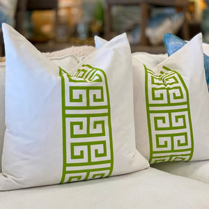 Lime Green Pattern Down Pillow