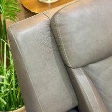 Load image into Gallery viewer, Havertys Grey Leat. Reclining Sofa

