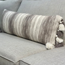 Load image into Gallery viewer, Grey/White Tassles Lumbar
