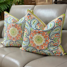 Load image into Gallery viewer, Bright Paisley Down Pillow
