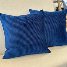 Load image into Gallery viewer, Navy Blue Ribbed Pillow
