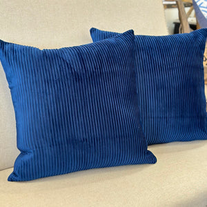 Navy Blue Ribbed Pillow