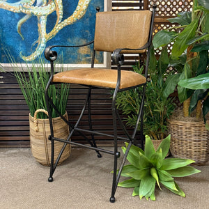 S/2 Ornate Metal Barstools