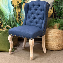 Load image into Gallery viewer, Navy Tufted Dining Chair
