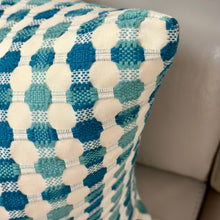 Load image into Gallery viewer, Ivory &amp; Turquoise Down Pillow
