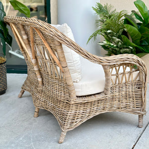 Natural Wicker Loveseat