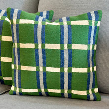 Load image into Gallery viewer, Green/Blue Plaid Pillow
