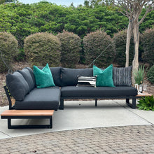 Load image into Gallery viewer, 3PC Black Modern Outdoor Sectional
