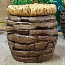 Load image into Gallery viewer, Round Teak/Abaca Side Table
