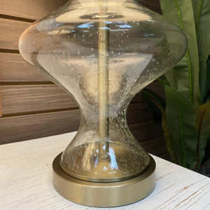 Modern Clear Seeded Glass Lamp