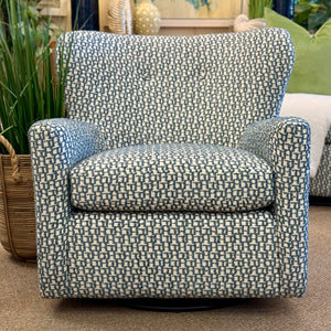 Blue & Ivory Swivel Glider